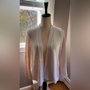 Loft Bell Sleeve creme colored cotton open cardigan